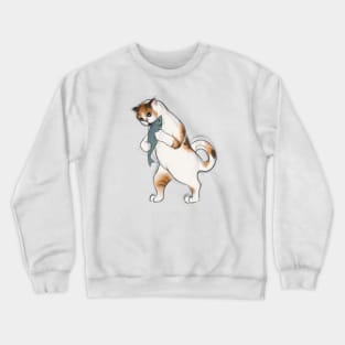 cat with a fish Crewneck Sweatshirt